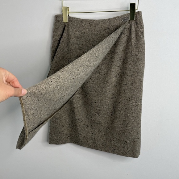 CHANEL Pencil Skirt Beige Knee Length Size 38 100% Cashmere Designer Classic - Picture 6 of 13